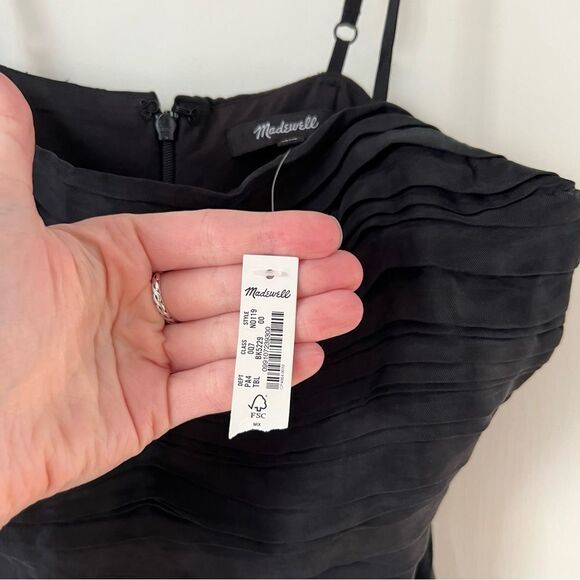 NWT Madewell Madeline Ruched Crop Straight Leg Jumpsuit in True Black - Picture 10 of 10